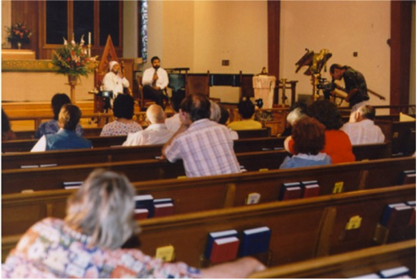 Sarkar addressing church